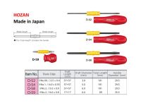 HOZAN D-52 D-54 D-58 D-59  ไขควง ไขควงแฉก ไขควงแบน ไขควงสลับหัว จำนวน 1ชิ้น