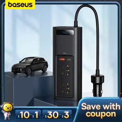 【YF】 Baseus Car Inverter DC 12V to AC 220V 150W Auto Converter Type-C USB Fast Charging Charger EU Socket Power Adapter