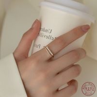 925 Sterling Silver Simple Pearl Zircon Open Ring For Women French Temperament Gentle Hand Jewelry Gift