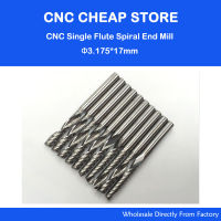 จัดส่งฟรี10ชิ้น Endmill เดี่ยวขลุ่ยเกลียว Cnc Router Bits 3.175X17Mm