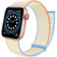 Nylon Loop Strap For Apple Watch Bracelet Band 44mm 40mm 45mm 38mm 42mm 41mm Smart Watch Sport  For iWatch Series 7 6 5 4 3 SE Straps