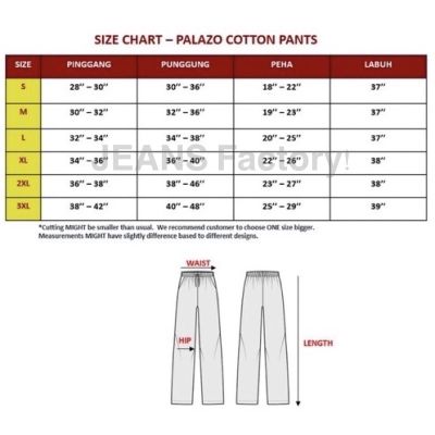 Palazo cotton for Women High quality Ready Stock ( S-3XL)