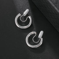 Minimalist Golden Copper Smooth Metal C Shape Clip on Hoop Earrings for Women Non Pierced Vintage Ear Cuff 2021 Trendy Jewelry