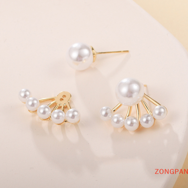 zongpan-ต่างหูมุกญี่ปุ่นวินเทจแฟชั่นใหม่1คู่สำหรับผู้หญิงทำด้วยมือเครื่องประดับมุกจำลองหวานของขวัญ