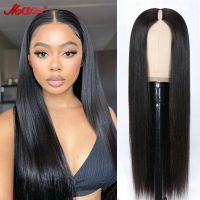 【YD】 Straight V Part Wig Human Hair No Leave Out Half With Glueless Machine Made U Wigs