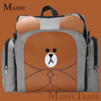 Mansy ใหม่ Multifunctional กระเป๋าพ่อกระเป๋าถือขนาดใหญ่กระเป๋าเป้สะพายหลัง Baby Maternal Professional แม่และเก้าอี้รับประทานอาหารสำหรับเด็กอ่อนกระเป๋าผ้าอ้อมเด็ก