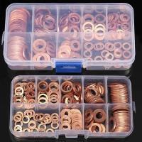 280/150/100 Buah M5/M6/M8/M10/M12/M14 Set Gasket Pencuci Tembaga Aneka Cincin Datar dengan Kotak untuk Aksesori Perangkat Keras