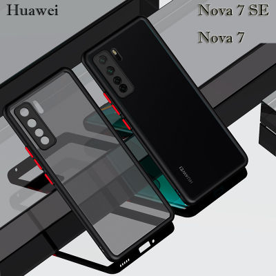ฝาปิดเลนส์กล้องสำหรับHuawei Nova 7 SE/Huawei Nova 7 (5G),เคสซิลิโคนเนื้อนิ่มโปร่งแสงผิวด้านคลุมด้านหลัง
