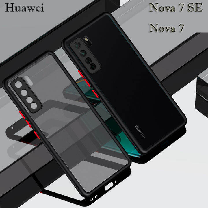 ฝาปิดเลนส์กล้องสำหรับhuawei-nova-7-se-huawei-nova-7-5g-เคสซิลิโคนเนื้อนิ่มโปร่งแสงผิวด้านคลุมด้านหลัง