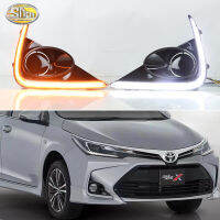 SNCN ไฟเดย์ไลท์ LED DRL 12V สำหรับรถยนต์ Toyota Carolla X/y 2021สีเหลืองไฟเลี้ยวสีฟ้า2022 2ชิ้น