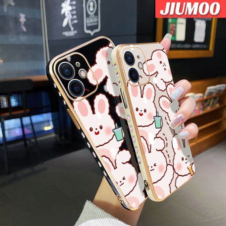 เคส-jiumoo-สำหรับ-vivo-v23e-5g-เคส-y75-v23e-ลายการ์ตูนน่ารักลายกระต่ายดีไซน์ใหม่ชุบหรูหราเคสโทรศัพท์เคสกันกระแทกปกป้องคลุมทั้งหมดเลนส์กล้องถ่ายรูปเคสซิลิโคนแบบนิ่ม