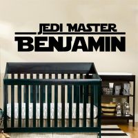 【LZ】❐  Custom Name Wall Stickers for Kids Rooms Personalized Name Jedi Master Wall Decal Vinyl Art Poster Baby Boys Home Decor B336
