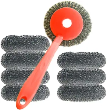 Metal Abrasive Sponges Kitchen Cleaning Sponge Brush for Pots and Pans 4pcs