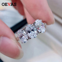 OEVAS 100 925 Sterling Silver Sparkling Pigeon Egg Oval High Carbon Diamond Rings For Women Party Fine Jewely Anniversary Gift