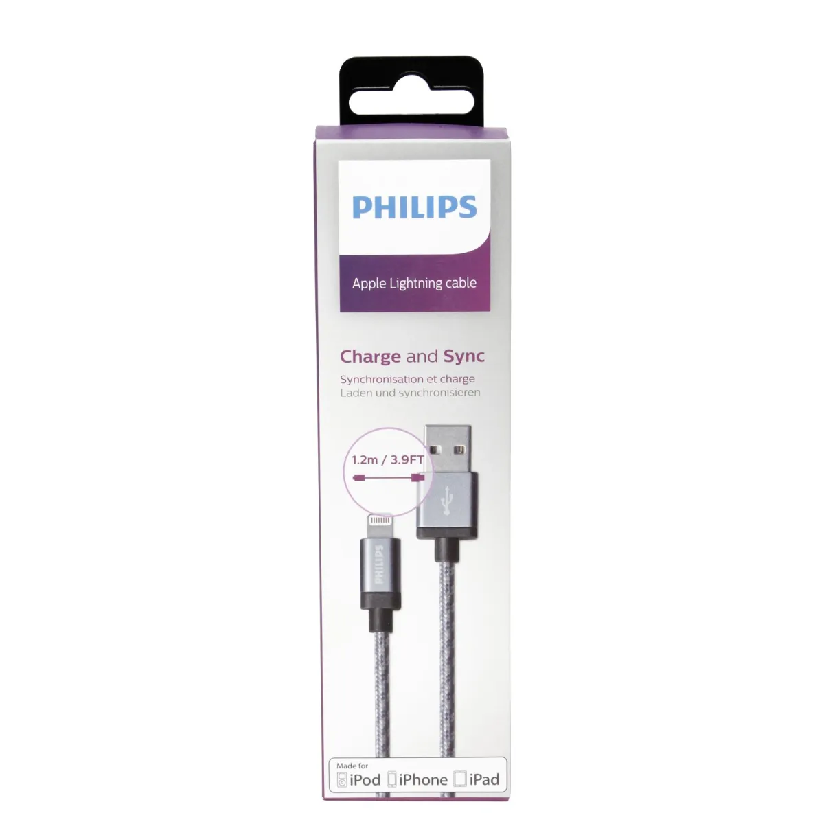 Cáp sạc Philips Lightning DLC2508N Chuẩn MFI () cho iphone/ipad - Bảo  hành 24 Tháng 