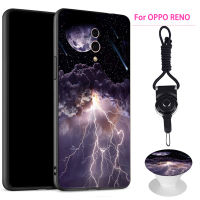 มาใหม่ล่าสุด OPPO Reno เคสโทรศัพท์เคสซิลิโคนเนื้อนิ่มสำหรับ OPPO ที่ขาตั้งโทรศัพท์ลวดลายและเชือกแบบเดียวกัน