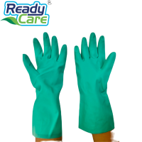 ถุงมือไนไตร Nitrile Flocklined Gloves  สีเขียว สำหรับทำความสะอาดในครัวเรือนและอื่นๆ ขนาด 15 มิล ไซส์ XL