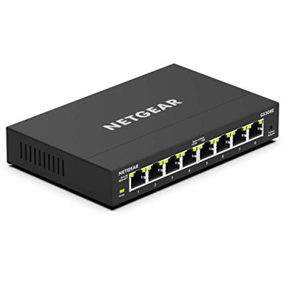 NETGEAR 8-Port Gigabit Ethernet Plus Switch (GS308E) - Desktop or Wall Mount, Home Network Hub, Office Ethernet Splitter, Silent Operation
