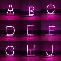 LED Desktop Neon Lamp Pink Letter Fairy Lights Sign Festoon Garland Battery Operated 2022 New Year Christmas Wedding Decoration