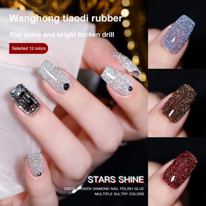 lamart-store-สีกากเพชรขวดขมพูแบรนด์ดังแยกขวด-glitter-nail-p-olish-uv-led-gel-ready-stock