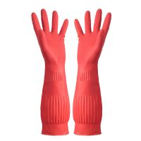 38/45cm 1 Pair Lengthen Dishwashing Cleaning Gloves Silicone Rubber Dish Washing Glove for Household Scrubber Kitchen Clean Tool Safety Gloves