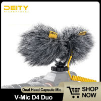 Deity V-Mic D4 Duo แคปซูลไมโครโฟน Dual Head Cardioid ไมโครโฟนไร้สายสำหรับมือถือ DSLR Video Shooting