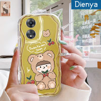 Dienya เคสสำหรับ OPPO A58 5G A58X 5G A78 5G A1X 5G A55 5G A98 5G F23 5G A1 5G เคสลายหมีเชอร์รี่เคสเนื้อครีมนุ่มกันกระแทกเคสโทรศัพท์โปร่งใส TPU เจลซิลิกาแบบใสป้องกันการตกหล่นเลนส์กล้องถ่ายรูปฝาครอบป้องกัน