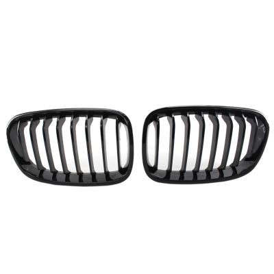 Bright Black Front Kidney Grill Grille For Bmw F20 F21 1 Series 2011-2014