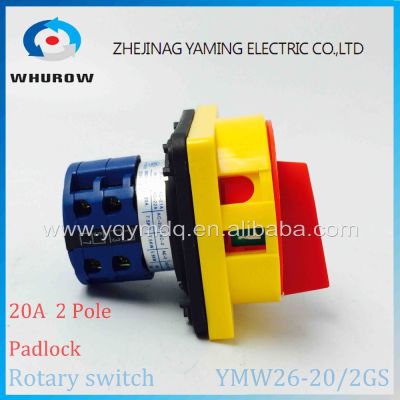 【cw】 LW26 YMW26 20/2GS switch 2 postion OFF ON 690V 20A Padlock poles 8 terminals main emergency stop silver contact ！