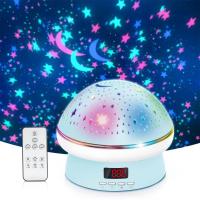 Star Moon Night Light Projector With Remote Control Timer 360 Degree Rotating 3 Levels Brightness Projector For Kids Gifts