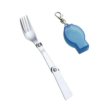 Maydahui Spoon and Fork Foldable Stainless Steel SUS 18/10（304）Salad Spork  Portable for Thermos Camping Outdoors(Pack of 2)