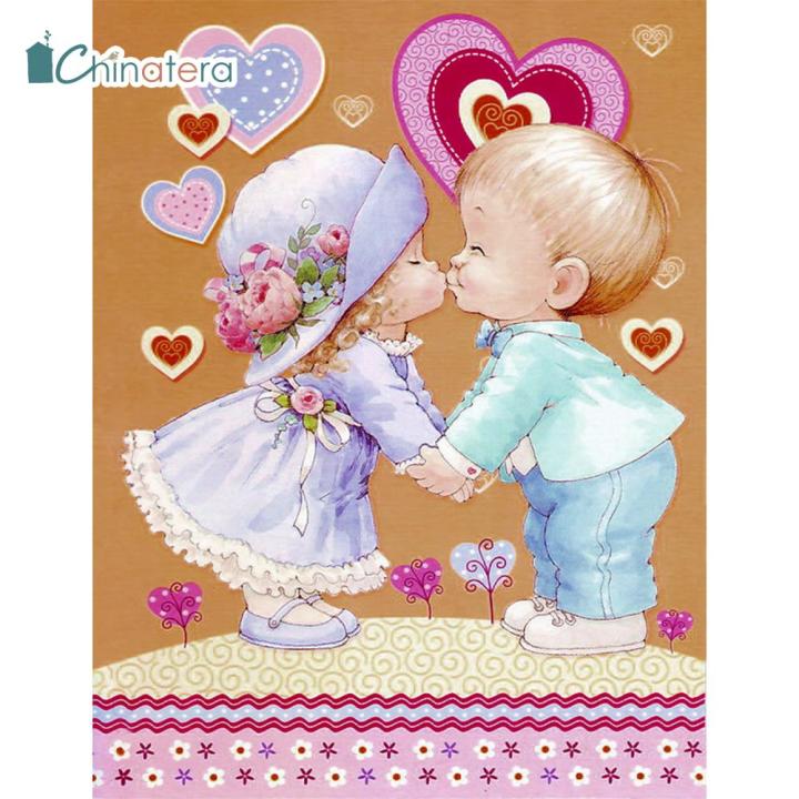 Girl Boy 5D DIY Art Diamond Painting Kit Picture Cross Stitch