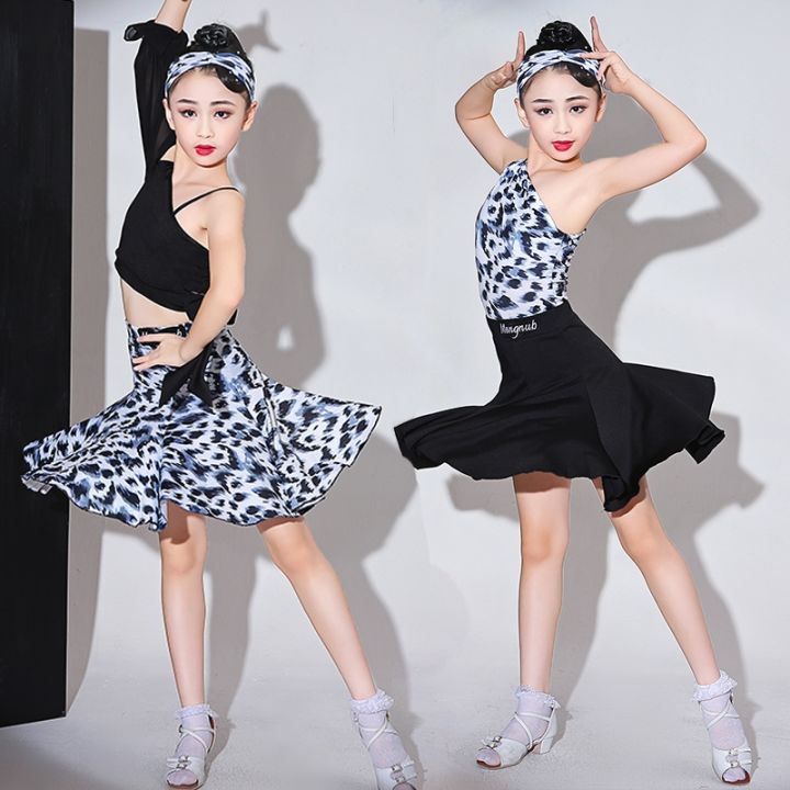 kids-dresses-for-girls-latin-dance-dress-short-sleeve-ballroom-competition-practice-solid-tango-stage-performance-costumes