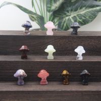 1.2 quot; Hand Carved Mushroom Lady Statue GemstoneHealing Crystal Goddess Female Model Figurine Collectible Home/Office Decor Gifts