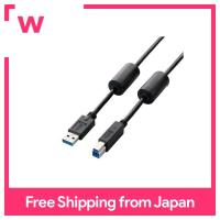 ELECOM USB Cable USB3.0 A-B Type Ferrite Core 1m Black USB3-BF10BK