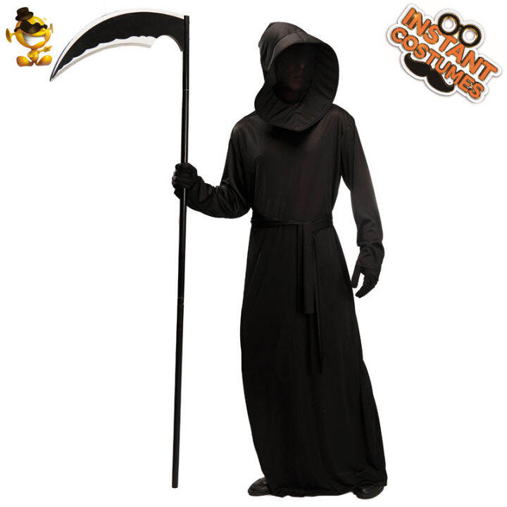 Big Male Black Devil Halloween Costume Ghost Festival Sickle Monster