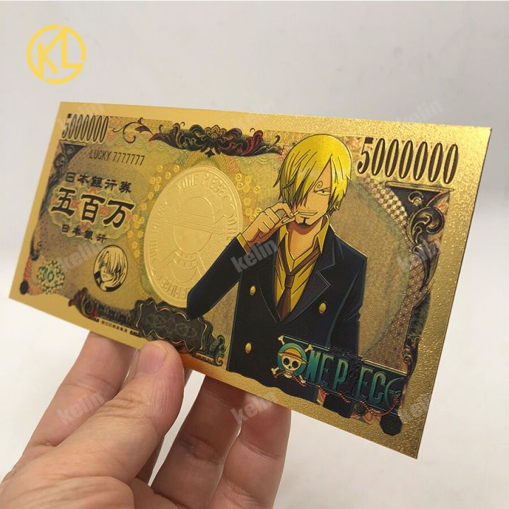 ธนบัตรทอง000000เยนสำหรับสะสมหนึ่งชิ้น3ชิ้น-เซ็ตที่ดีที่สุดของมนุษย์ลัฟฟี่แกรนด์ไลน์แมนโรโรนัวโซโรซานจิลูฟี่สำหรับสะสม