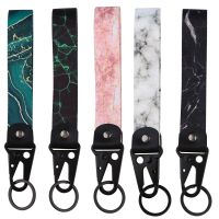 Fashion Wrist Straps Camera Short Rope Marble Pattern Strap Hand Lanyards For Key Tags For Car Motorcycle Keychain Accessories