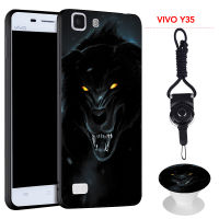 มาใหม่ล่าสุดสำหรับ VIVO Y35เคสโทรศัพท์ซิลิคอนแบบนิ่มเคสพร้อมขาตั้งโทรศัพท์แบบเดียวกันและเชือก