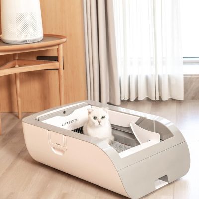 【YF】 Intelligent Cat Litter Box Automatic Toilet Deodorization Anti Splash Semi Closed Sand with Removable Pet Potty Tray