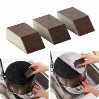 【CC】▧❡  Sponge Eraser for Kitchen Carborundum Removing Rust Cleaning Brush Descaling Rub Cooktop Pot