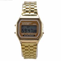 （A Decent035）นาฬิกาผู้ชายนาฬิกา W/display RetroWatch Gold SilverRelojes Para Hombres