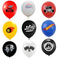 10Pcs 12Inch Race Car Inflatable Latex Balloons Hot Wheels Birthday Party Decoration Racing Car Theme Baby Shower Party Supplies Balloons