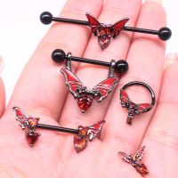 【CW】 14g Piercing Nombril Punk Bat Navel Ear Nipple Rings Jewelry for Dangling Belly