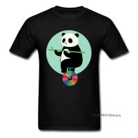 Panda Print T-Shirt Man Tshirt Learn To Balance Your Life Men Hip Hop Tops &amp; Tees Crewneck New Year Day Cotton T Shirts Summer