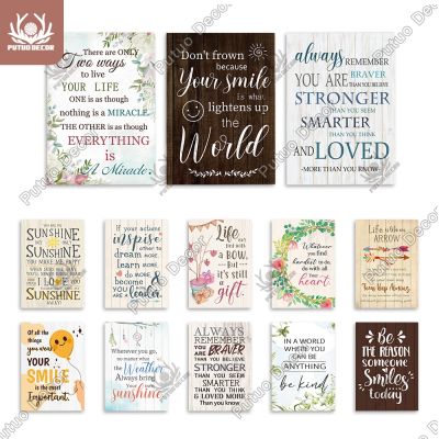 Putuo Decor Wooden Motivational Sign Inspirational Wood Plates Desktop Plaque Wall Art Modern Decor for Table Home Room Office