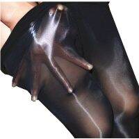 Hot Sell Oil Shiny High Waist Tights Women Sexy Lingerie Ultrathin 1-Line Gloss Pantyhose Mesh Sheer Nylon Bling Stockings