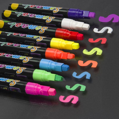 8 Colors Liquid Chalk Marker Highlighter Pen Set 7MM Pas Erasable Highlighter Liquid Chalk Pens Surligneur Fosforlu Kalem