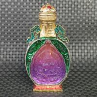 ❍ Nepalese Old Tibetan Silver Tourmaline Gemstone Bodhisattva Snuff Bottle
