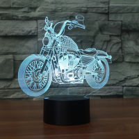 Motorcycle Acrylic 3d Hologram Lamp Change Night Light Touch Remote Control Switch LED USB Desk lamp Atmosphere Lamp